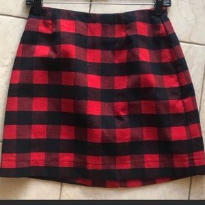 Wool plaid skirt